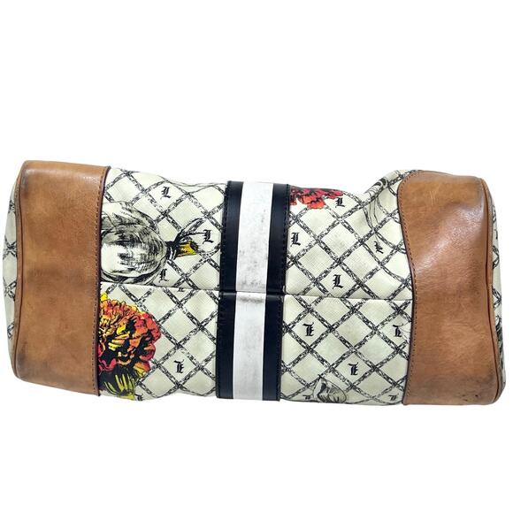 L.A.M.B. by Gwen Stefani Satchel Handbag Marigold Floral Print White Brown - Picture 5 of 16